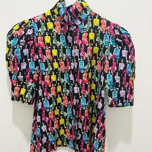 Alice + Olivia Multicolor Graphic Print Blouse